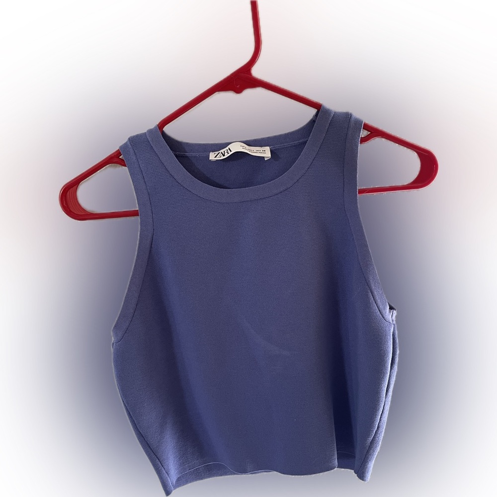 Zara Blue Knit Tank Top